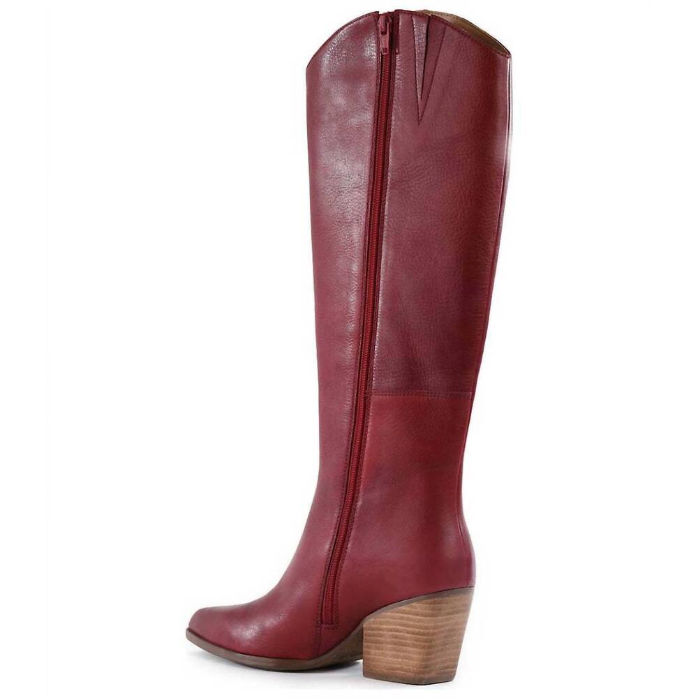 NEW SEYCHELLES women's begging you pointed toe western high boots in cranberry - Picture 3 of 9